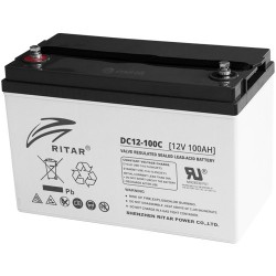 Batería Ritar Plomo-Carbono de Super Ciclado - 12V 100Ah  